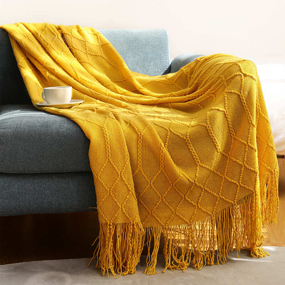 Textured Knitted Throw Blanket