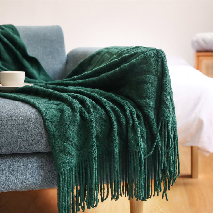 Women's Elegant Knit Blanket with Graphic Pattern Bowlift