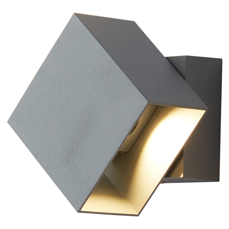 BowLift | Cube Up and Down LED Wall Light Contemporary Metal Black/Grey/White Outdoor Wall Light with Adjustable Angle