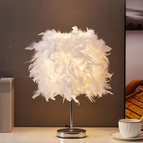 BowLift | White cylindrical bedside lamp simplicity single bulb spring bedside lamp