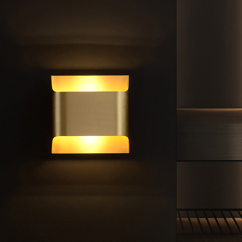 BowLift | Gold Box Flush Wall Lamp Post-Modern Single Metal Wall Light for Stairs