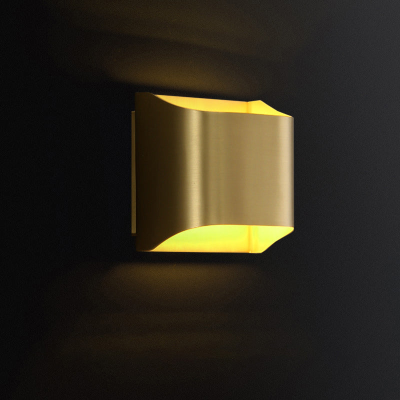 BowLift | Gold Box Flush Wall Lamp Post-Modern Single Metal Wall Light for Stairs