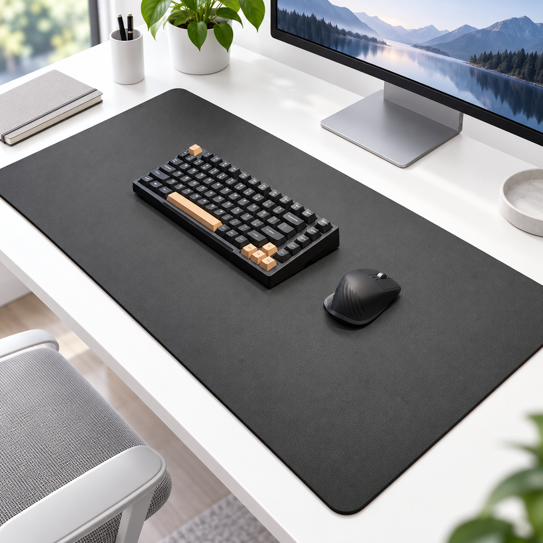 Extra-Large Leatherette Desk Mat and Extended Mouse Pad Bowlift