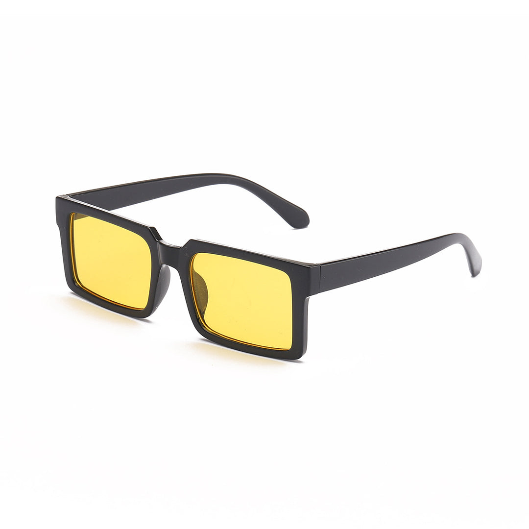 Women’s fashionable rectangular sunglasses with yellow lenses Bowlift