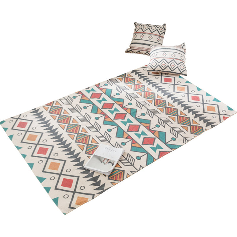 BowLift | Southwest Bedroom Carpet Multicolored Tribal Printed Area Rug Jute Pet-Friendly Stain-Resistant Indoor Carpet
