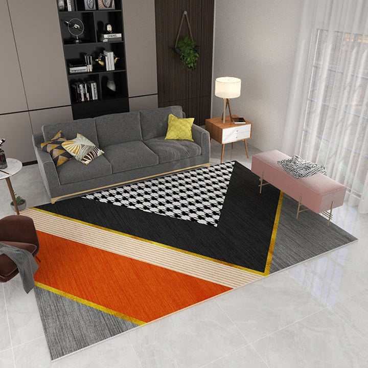 BowLift | Formal Geometric Print Rug Multicolored Polypropylene Indoor Rug Pet-Friendly Machine Washable Rug for the Living Room