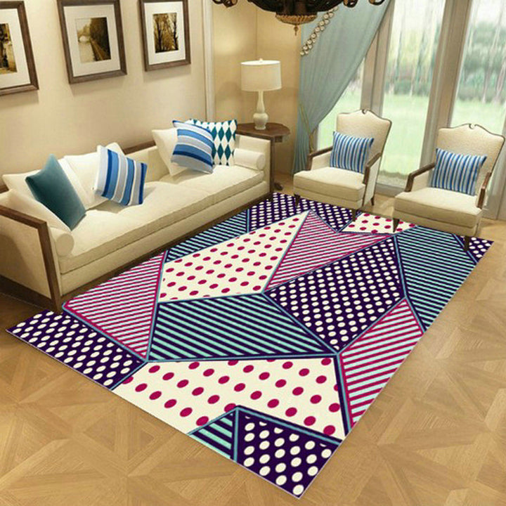 Nordic Living Room Rug Multicolored Geometric Rug for Indoor Synthetic Non-Slip Back Machine Washable Rug | Bowlift