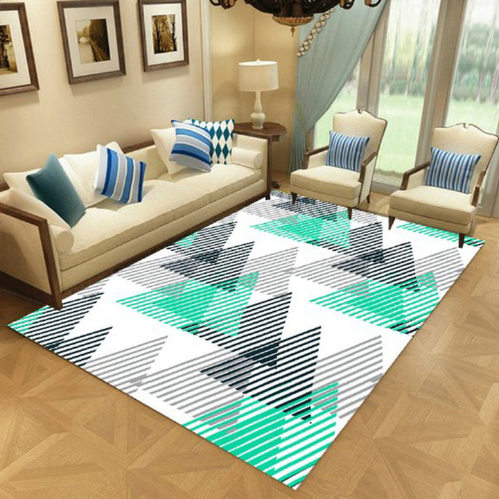Nordic Living Room Rug Multicolored Geometric Rug for Indoor Synthetic Non-Slip Back Machine Washable Rug | Bowlift