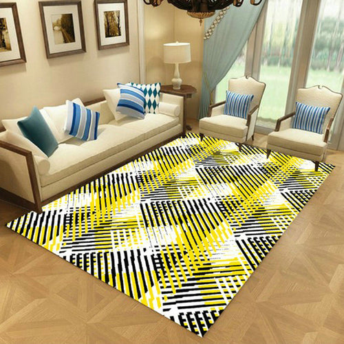 Nordic Living Room Rug Multicolored Geometric Rug for Indoor Synthetic Non-Slip Back Machine Washable Rug | Bowlift