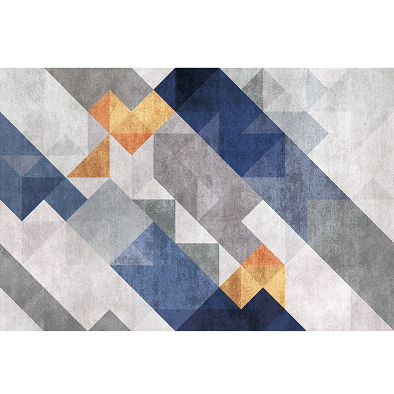 Scandinavian geometric patterned rug Multicolored polypropylene rug Non-slip backing Easy care Washable Indoor rug for the living room | Bowlift