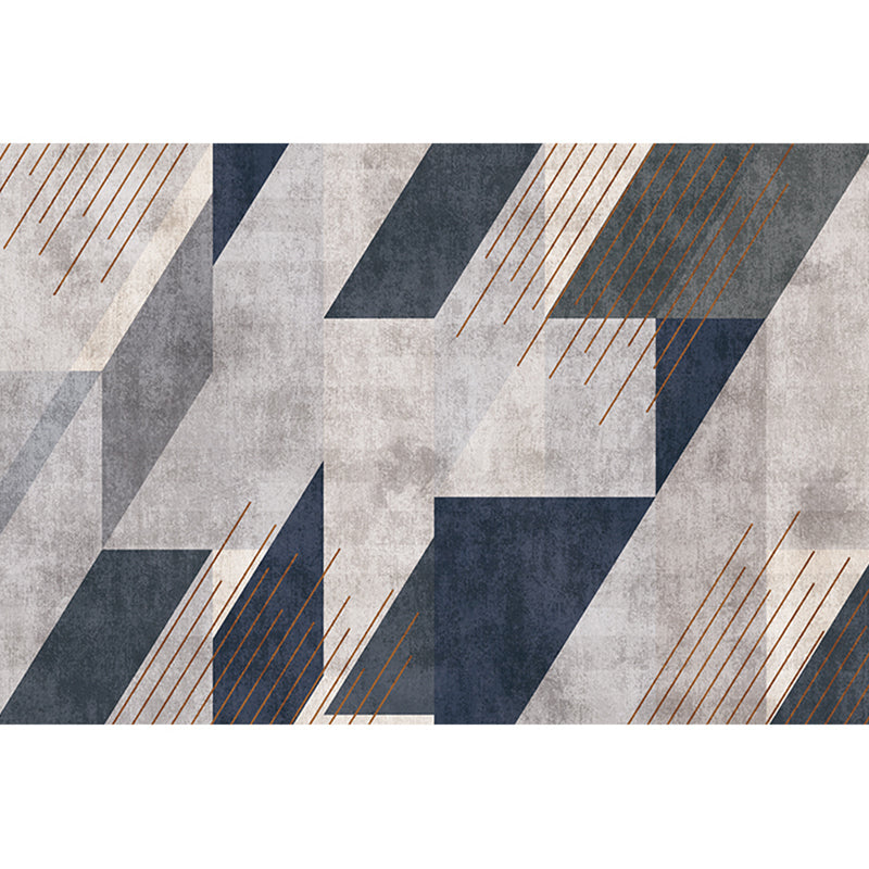 Scandinavian geometric patterned rug Multicolored polypropylene rug Non-slip backing Easy care Washable Indoor rug for the living room | Bowlift