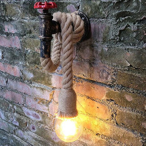 BowLift | 1-Light Faucet Wall Lamp Industrial Black Iron Wall Light Fixture with Cord Plug