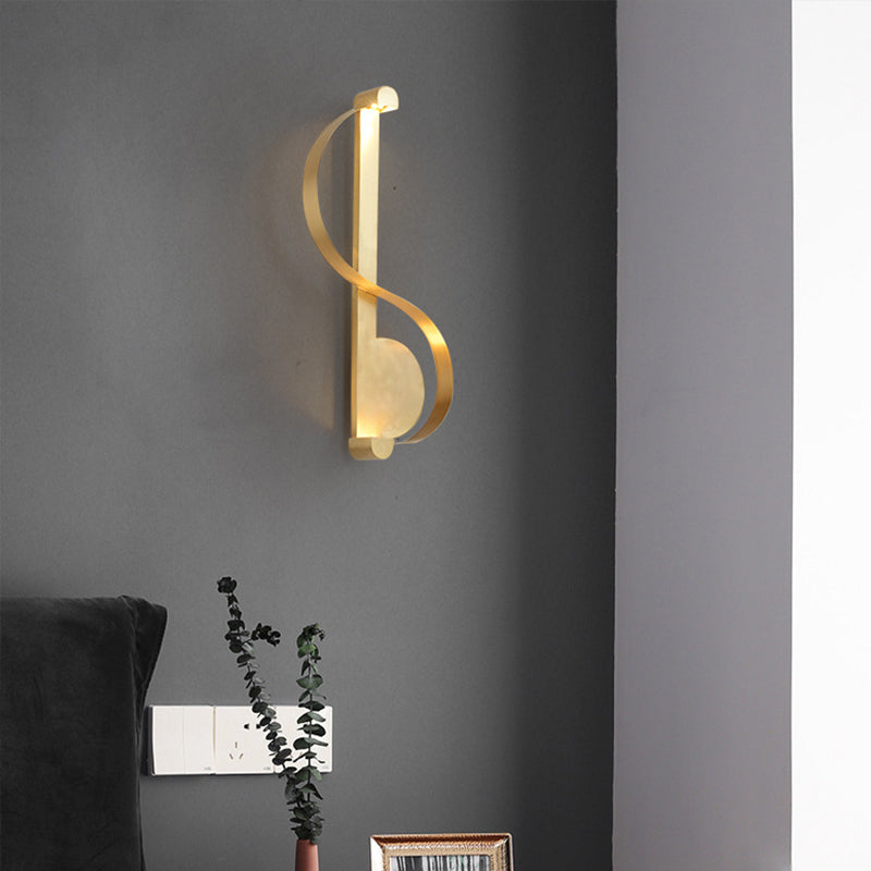 BowLift | Brass Arch LED Wall Mount Light Minimalist Metal Wall Lamp for Living Room