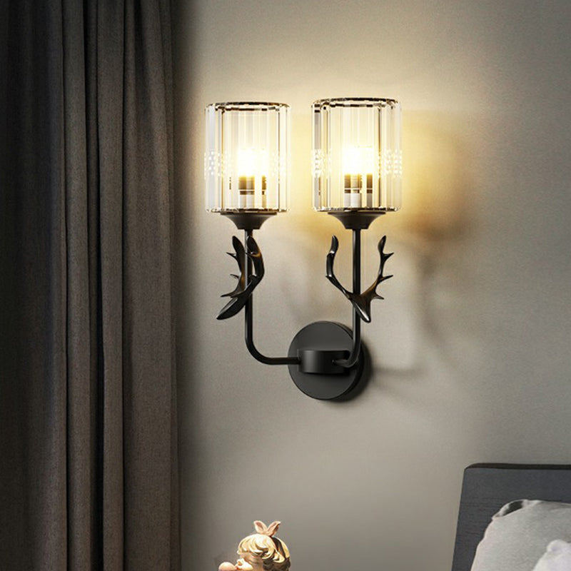 BowLift | Cylinder Wall Mount Light Nordic Crystal Prism Wall Lamp with Coral Widget