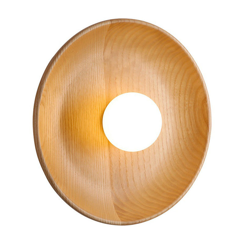 BowLift | Minimalistic Tray Shaped Wall Lamp Wooden 1 Head Living Room Wall Lamp Fixture