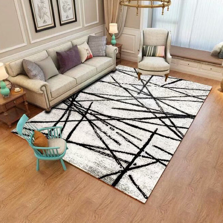 BowLift | Northern European Living Room Rug Multicolored Geometric Print Indoor Carpet Synthetic Non-Slip Backing Pet-Friendly Rug