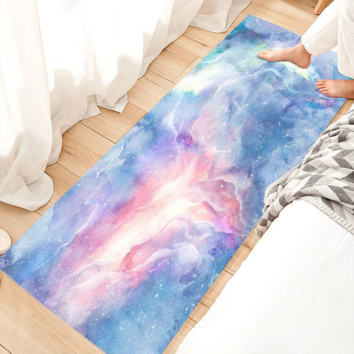 BowLift | Relaxing Bedroom Rug Multicolored Geometric Print Indoor Rug Polyester Non-Slip Back Washable Area Rug