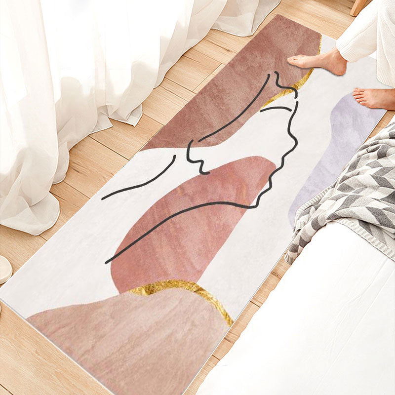BowLift | Relaxing Bedroom Rug Multicolored Geometric Print Indoor Rug Polyester Non-Slip Back Washable Area Rug