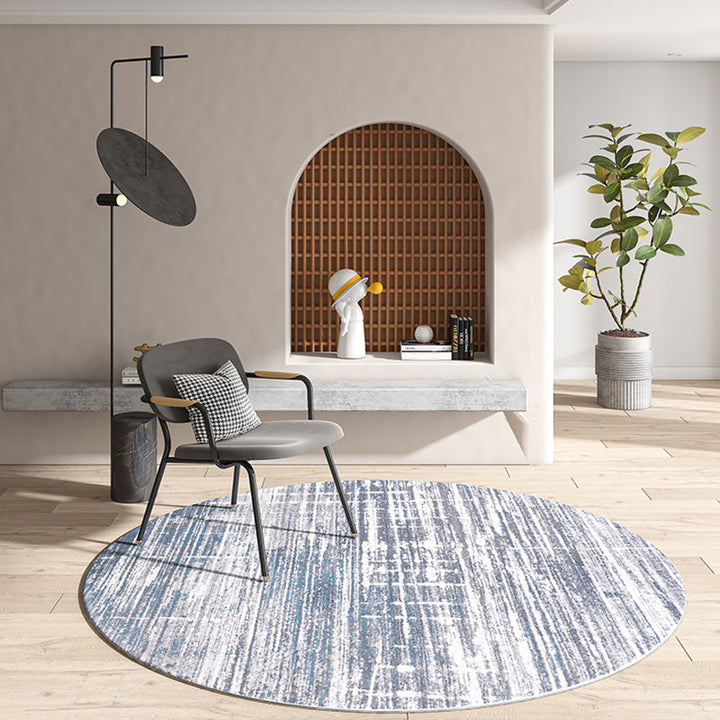 BowLift | Industrial Living Room Rug Multi Color Abstract Printed Indoor Carpet Polyester Non-Slip Back Easy Care Area Rug