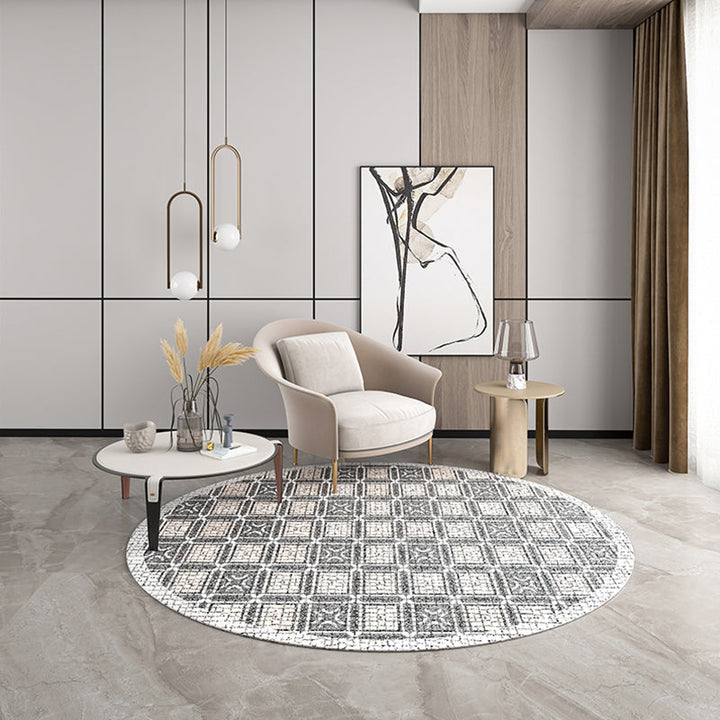 BowLift | Industrial Living Room Rug Multi Color Abstract Printed Indoor Carpet Polyester Non-Slip Back Easy Care Area Rug