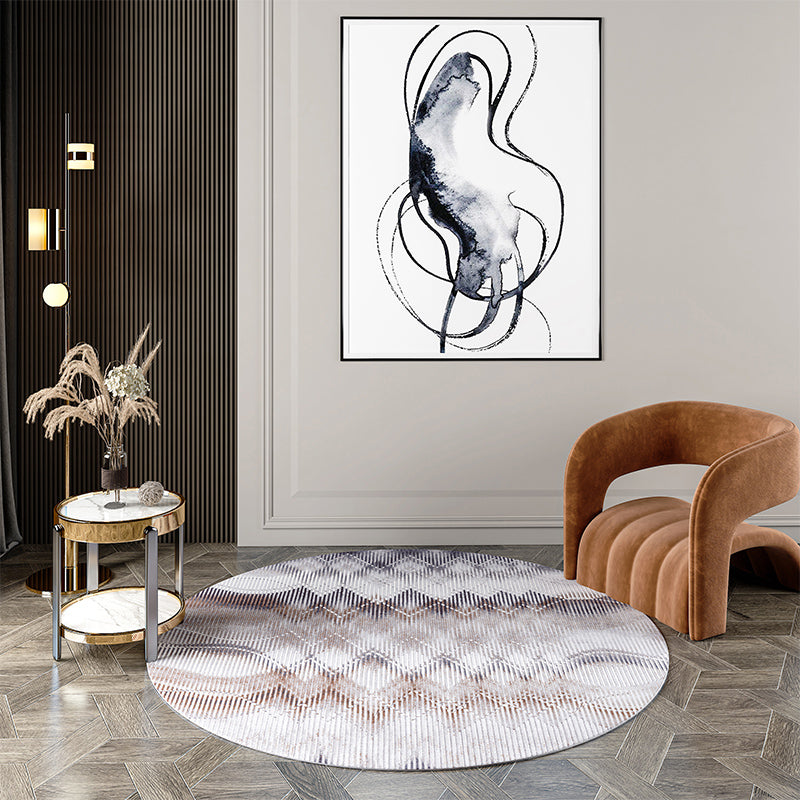 BowLift | Industrial Living Room Rug Multi Color Abstract Printed Indoor Carpet Polyester Non-Slip Back Easy Care Area Rug