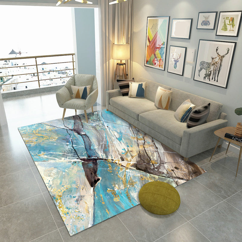 BowLift | Steampunk Living Room Rug Multicolor Abstract Print Indoor Rug Polyester Non-slip Pet-friendly Rug