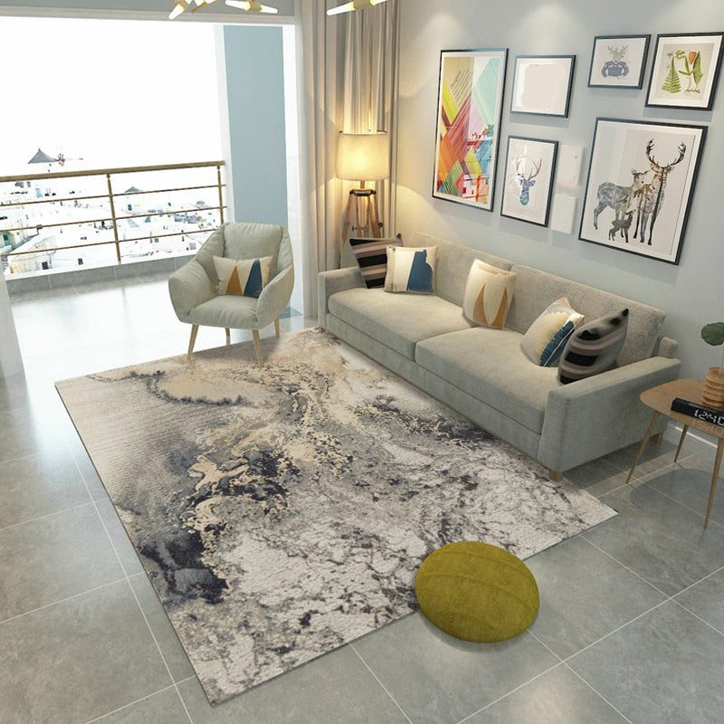 BowLift | Steampunk Living Room Rug Multicolor Abstract Print Indoor Rug Polyester Non-slip Pet-friendly Rug