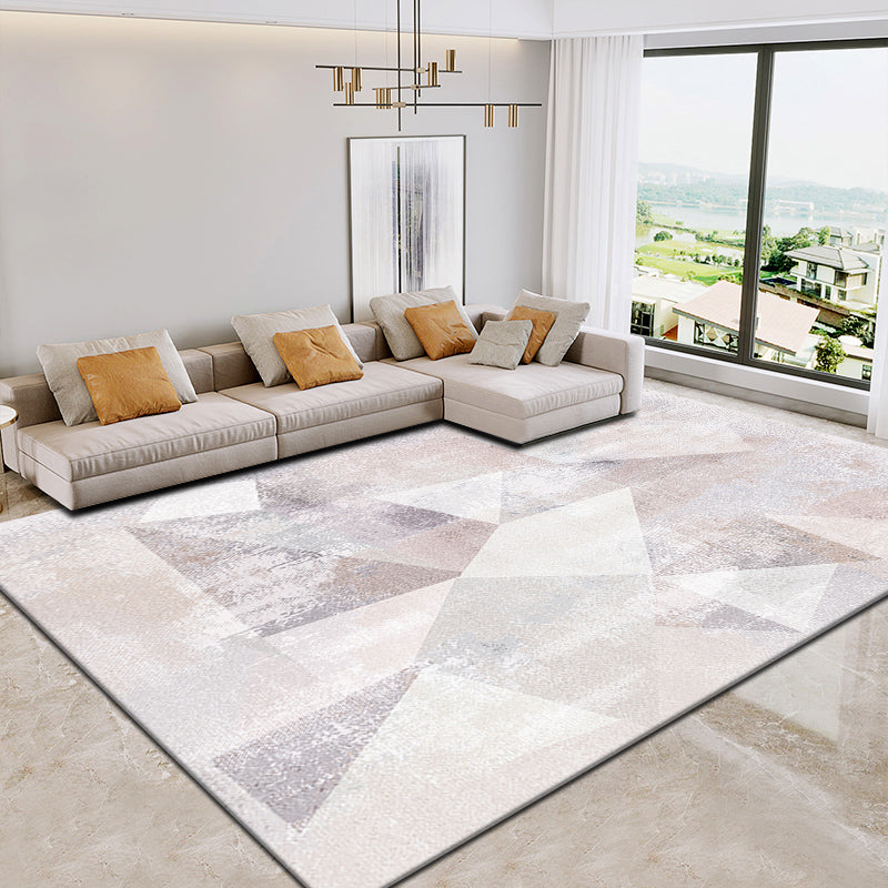BowLift | Trendy abstract print carpet multicolored polyester indoor rug non-slip backing pet-friendly easy-to-clean area rug for the living room