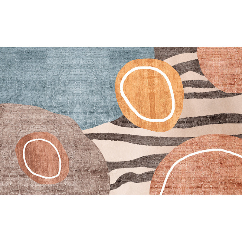 BowLift | Multicolored Scandinavian rug made of polyester hand-printed indoor rug pet-friendly easy-care area rug for the living room