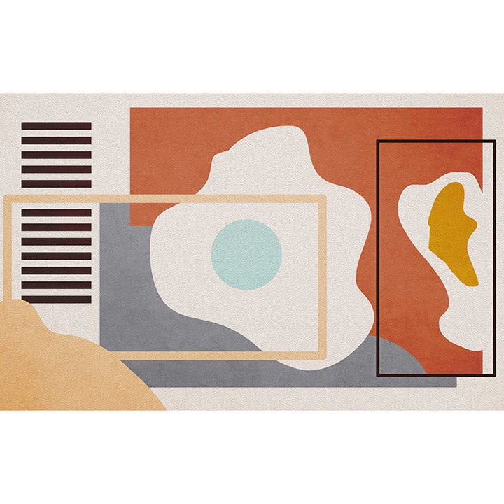 BowLift | Multicolored Scandinavian rug made of polyester hand-printed indoor rug pet-friendly easy-care area rug for the living room