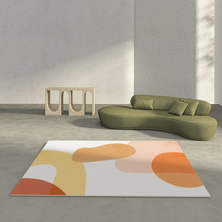 BowLift | Relaxing Color Block Rug Multicolor PVC Indoor Rug Non-Slip Back Stain-Resistant Area Rug for Room