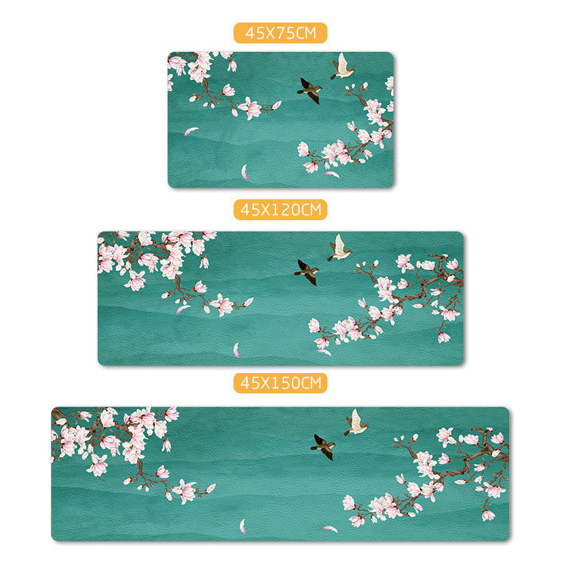 BowLift | Relaxing floral printed carpet multi-colored PVC indoor rug with non-slip backing pet-friendly rug for home