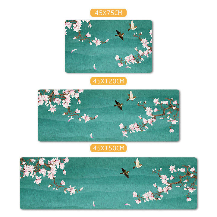 BowLift | Relaxing floral printed carpet multi-colored PVC indoor rug with non-slip backing pet-friendly rug for home