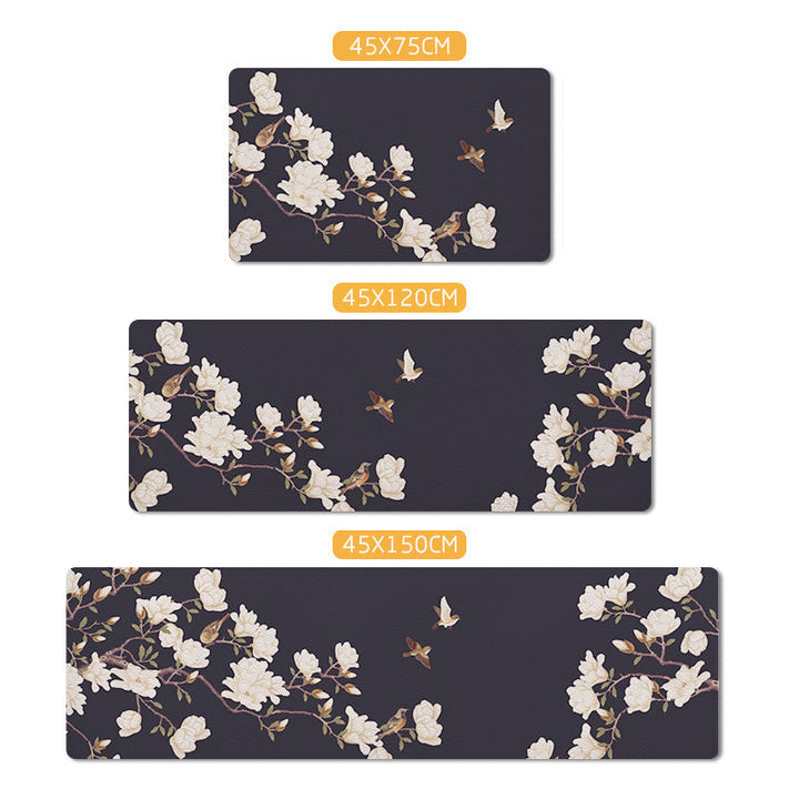 BowLift | Relaxing floral printed carpet multi-colored PVC indoor rug with non-slip backing pet-friendly rug for home