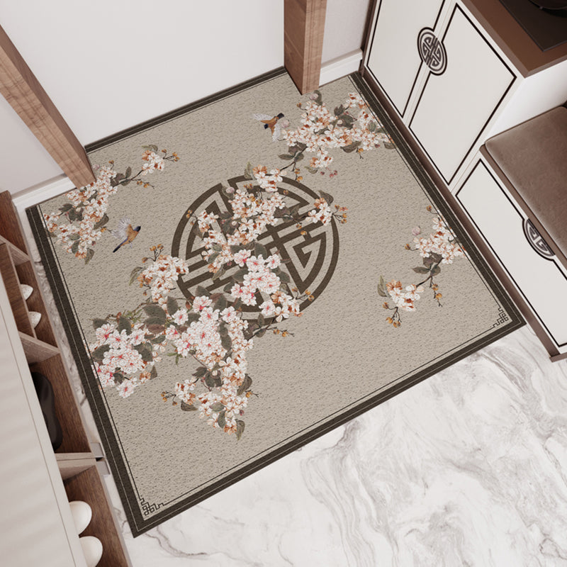 BowLift | Chinese Floral Pattern Carpet Multicolored PVC Mat With Non-Slip Back Stain-Resistant Mat for the Room