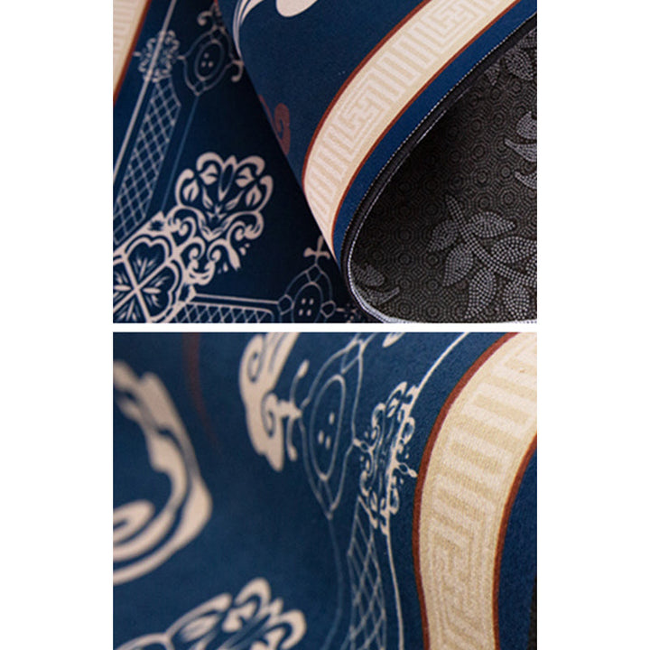 BowLift | Asian Living Room Carpet Multicolored Chinese Print Carpet Polyester Non-Slip Underlay Pet-Friendly Indoor Carpet