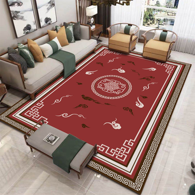 BowLift | Formal Living Room Rug Multicolored Patterned Indoor Rug Polyester Non-Slip Back Washable Rug