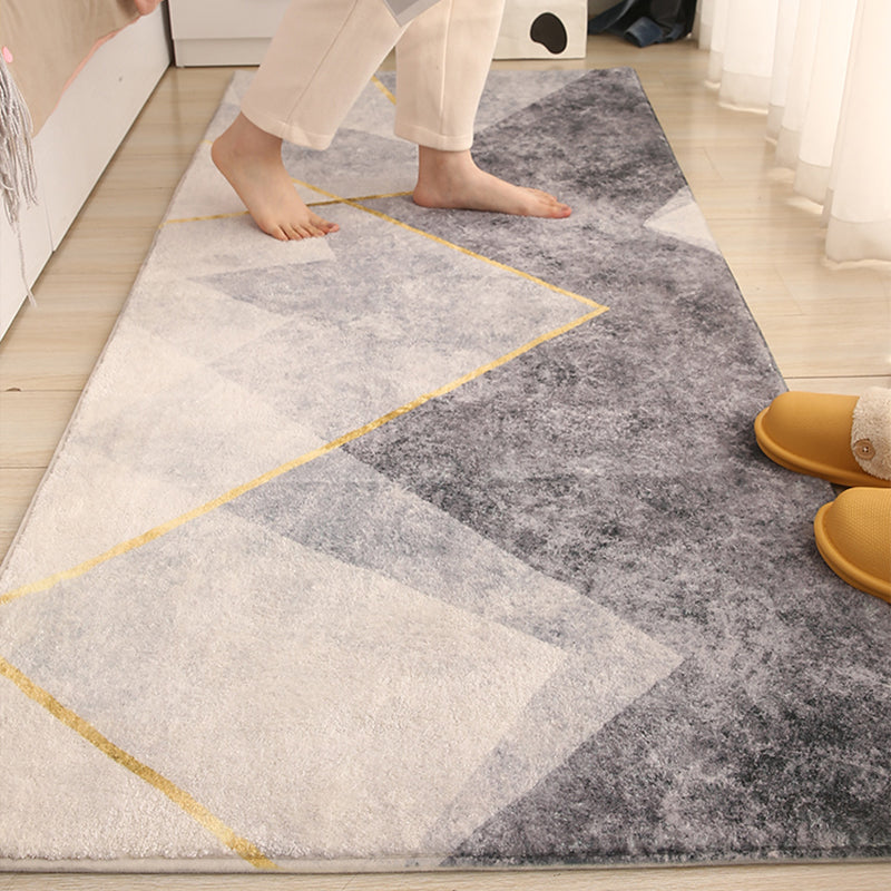 BowLift | Comfort Hand-printed Carpet Multicolored Lambswool Area Rug Non-slip Back Easy-care Indoor Rug for the Bedroom