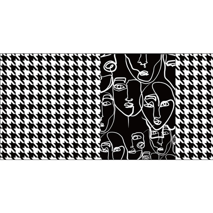 BowLift | Western Houndstooth Pattern Rug Multicolor Polyester Area Rug Non-Slip Back Pet Friendly Indoor Rug for Room