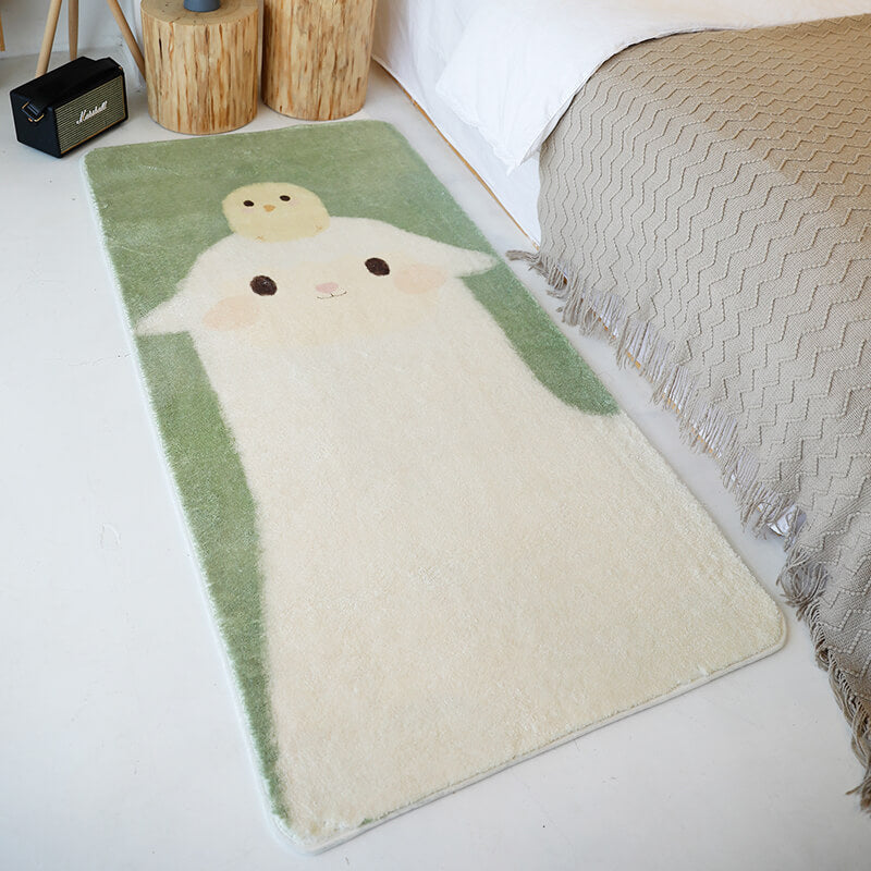 BowLift | Northern European Cartoon Printed Carpet Multicolor Polyester Area Rug Non-Slip Backing Pet-Friendly Rug for Children