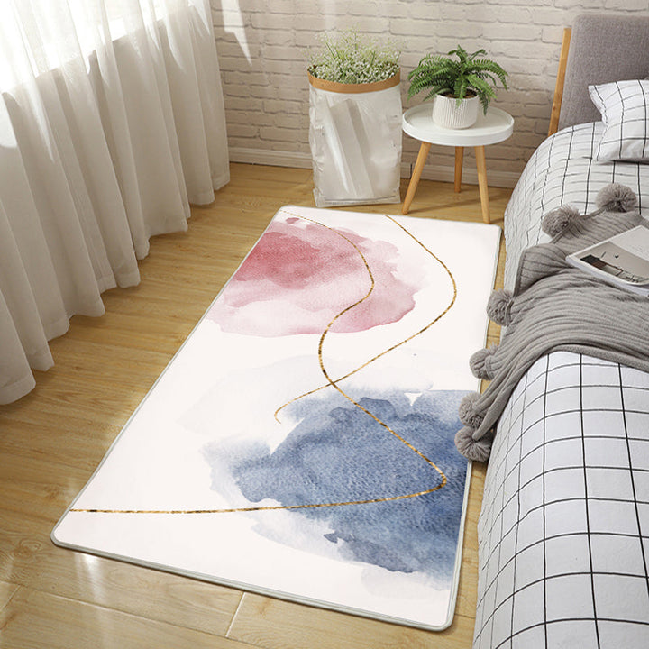 BowLift | Relaxing Color Block Carpet Multicolored Polypropylene Indoor Carpet Non-Slip Back Easy Care Area Rug for Bedroom