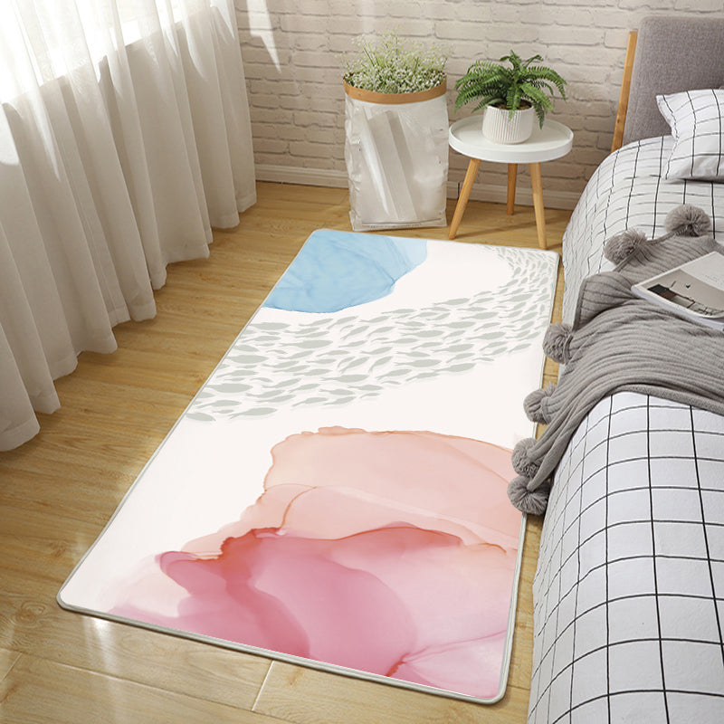 BowLift | Relaxing Color Block Carpet Multicolored Polypropylene Indoor Carpet Non-Slip Back Easy Care Area Rug for Bedroom