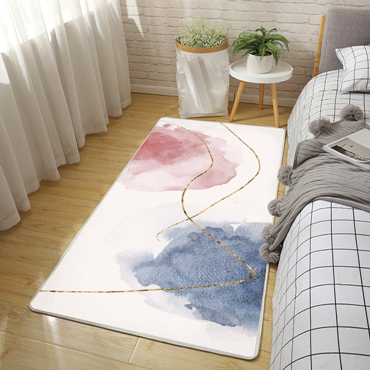 BowLift | Relaxing Color Block Carpet Multicolored Polypropylene Indoor Carpet Non-Slip Back Easy Care Area Rug for Bedroom
