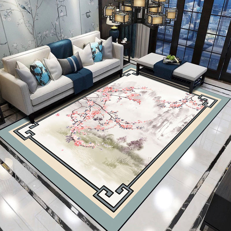 BowLift | Relaxing Living Room Carpet Multicolored Floral Pattern Carpet Synthetic Non-Slip Pet-Friendly Easy-Care Carpet