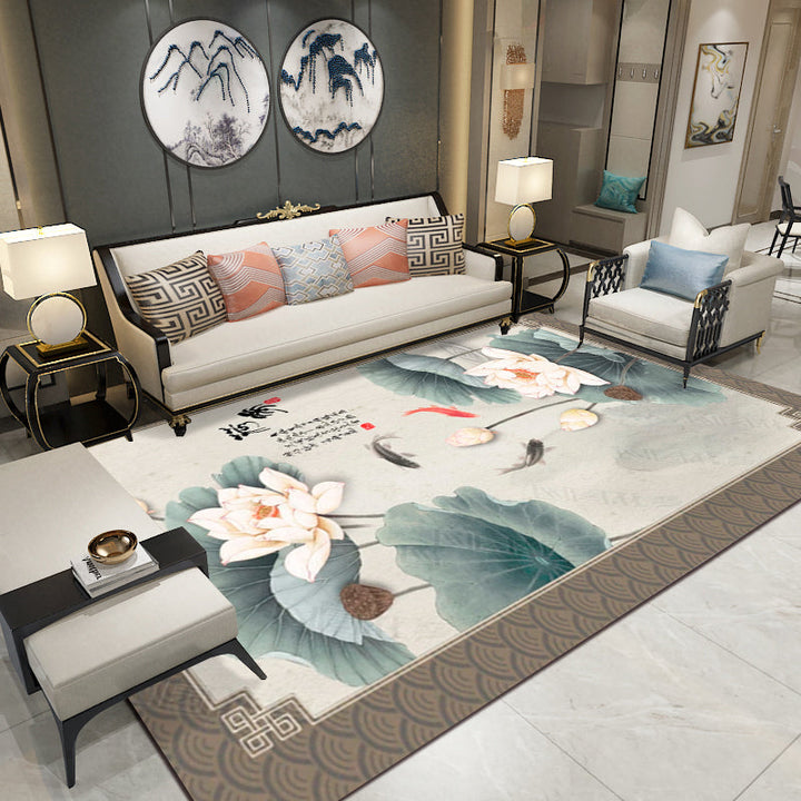 BowLift | Relaxing Living Room Carpet Multicolored Floral Pattern Carpet Synthetic Non-Slip Pet-Friendly Easy-Care Carpet