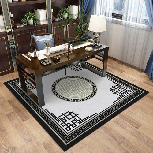 BowLift | Multi-Color Pattern Rug Polypropylene Asia Indoor Rug Non-Slip Back Stain-Resistant Area Rug for Living Room