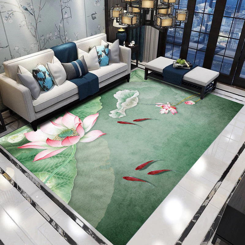 BowLift | Vintage Living Room Carpet Multicolored Floral Pattern Indoor Carpet Polyester Non-Slip Backing Pet-Friendly Carpet