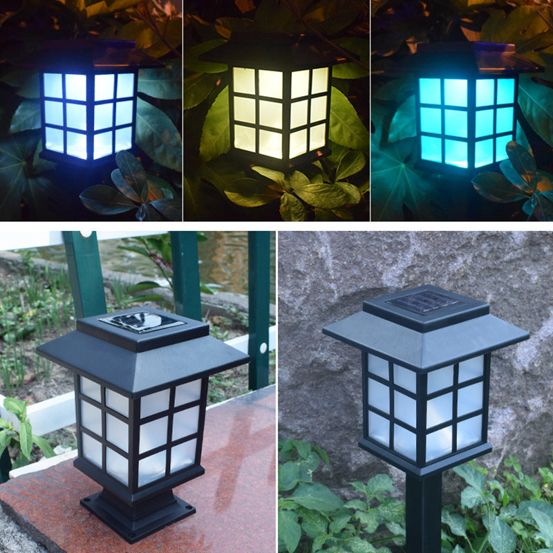 Traditional European Waterproof Solar ABS PC Plastic Rectangular LED Landscape Lighting For Garden | Bowlift