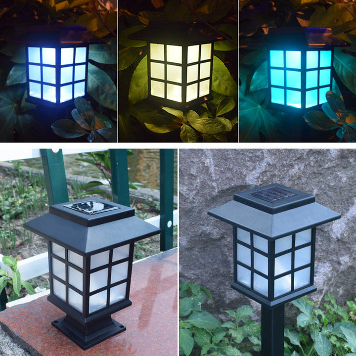 Traditional European Waterproof Solar ABS PC Plastic Rectangular LED Landscape Lighting For Garden | Bowlift