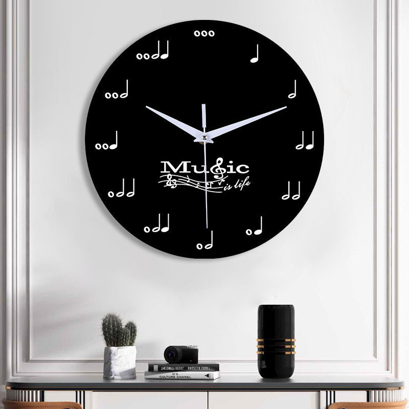 BowLift | Music notes wall decoration quiet round clock